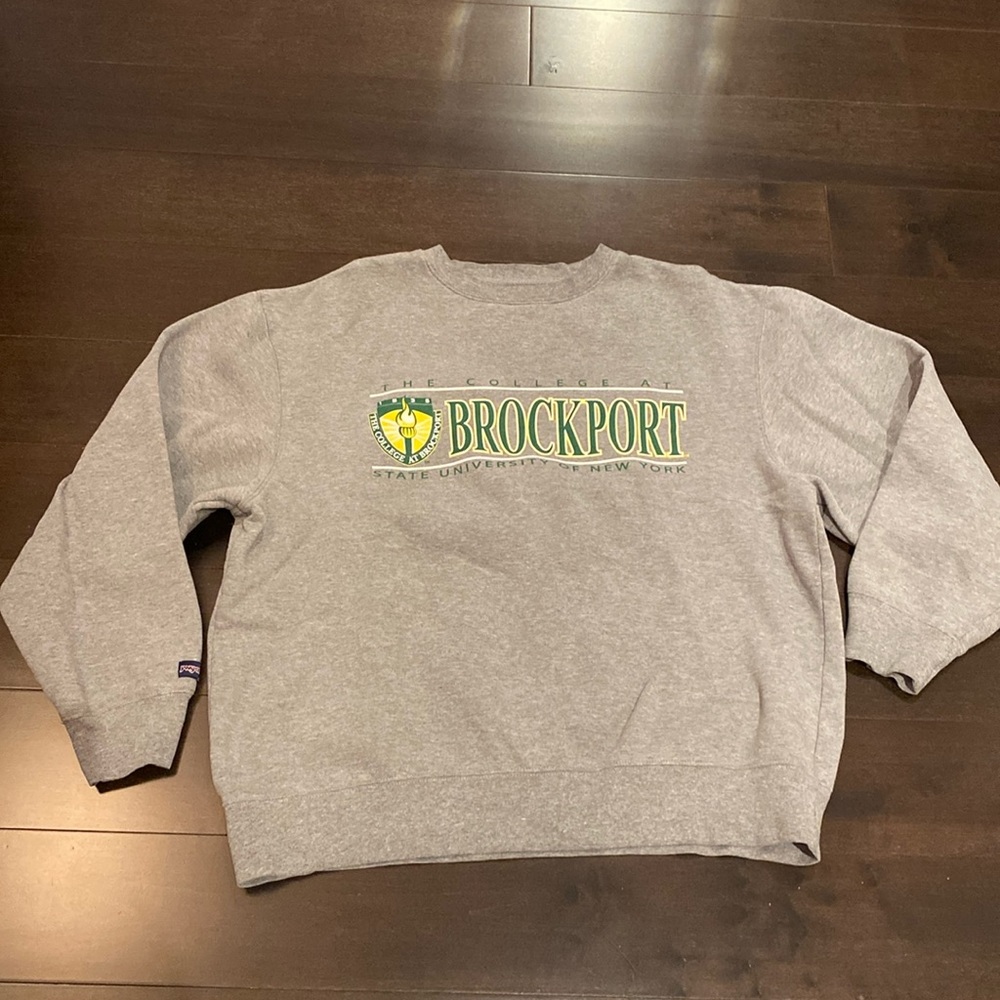 jansport, small-medium, grey vintage crew neck